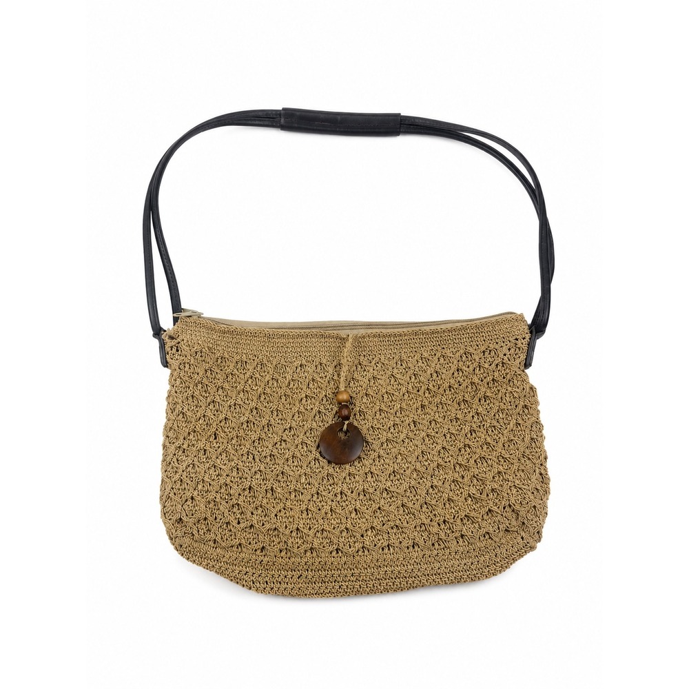 Relativity Vintage Y2K Boho Crotchet Woven Straw Shoulder Bag Purse